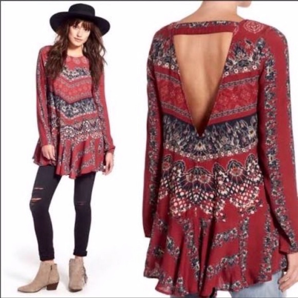 - - NWT Free people Lady Luck tunic blouse dress top - Picture 1 of 11